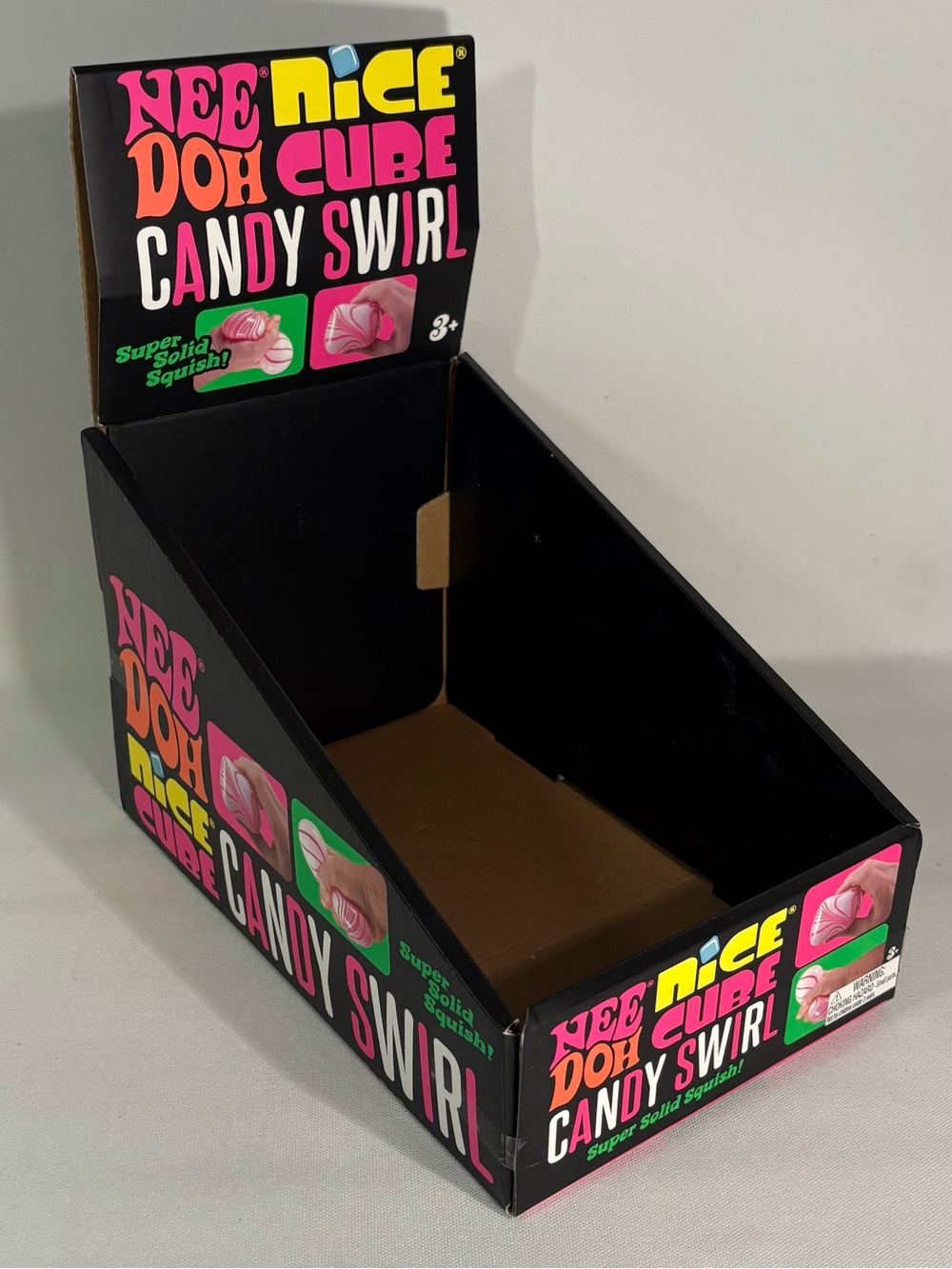 🍭 NEE DOH NICE CUBE CANDY SWIRL SUPER SOLID SQUISH! EMPTY STORE DISPLAY BOX 🍭